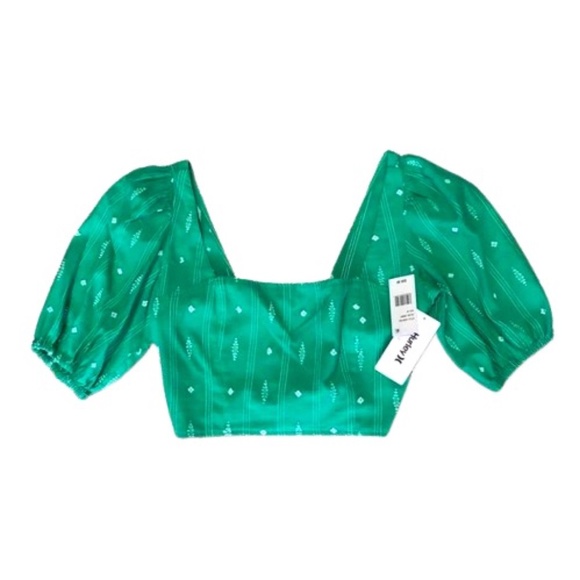 Hurley โฆ Boho Puff Sleeve New Crop Top (M) - Picture 1 of 5